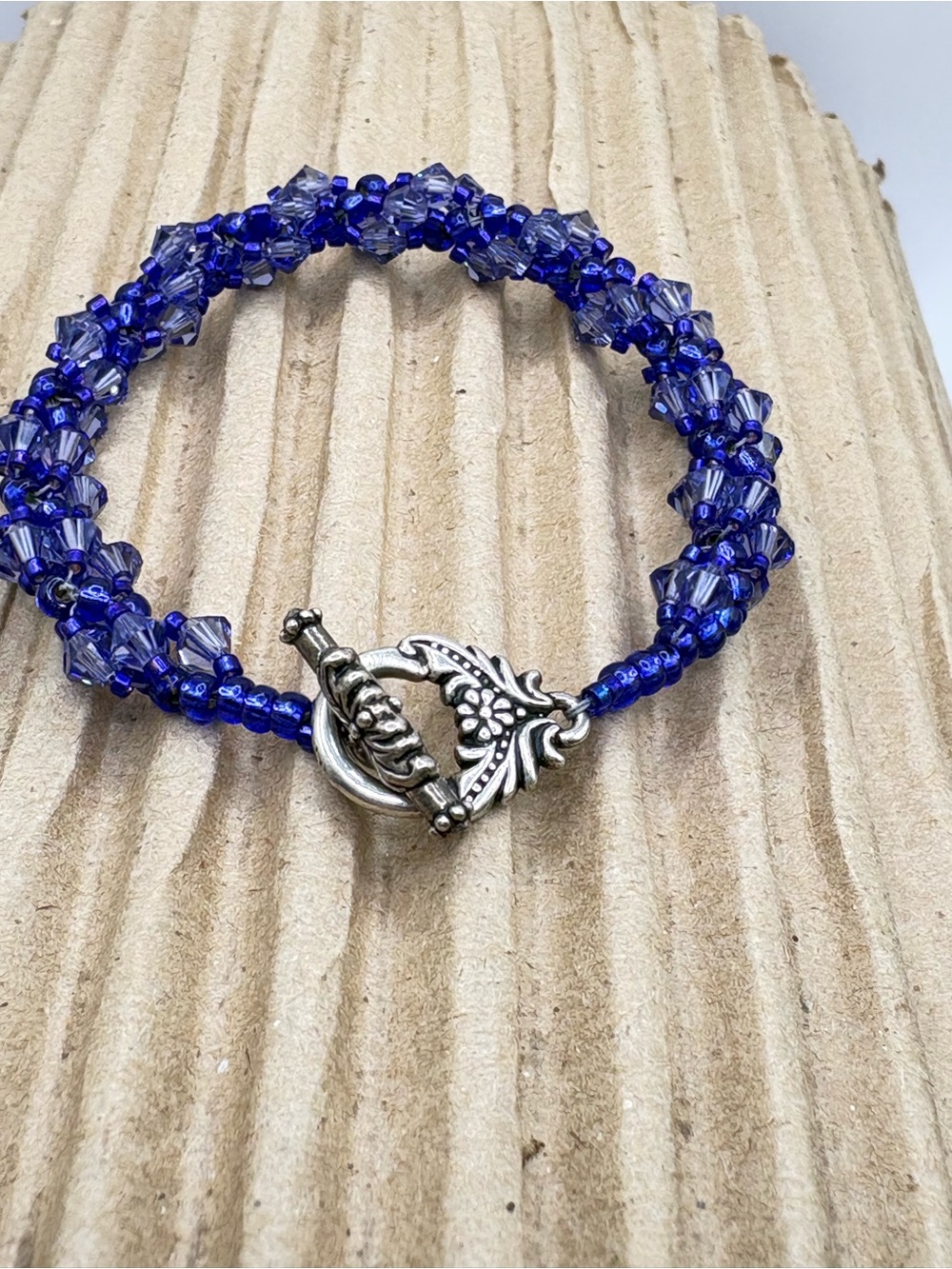 Austrian Swarovski Crystal Handmade Deep Blue Beaded Women's Bracelet
